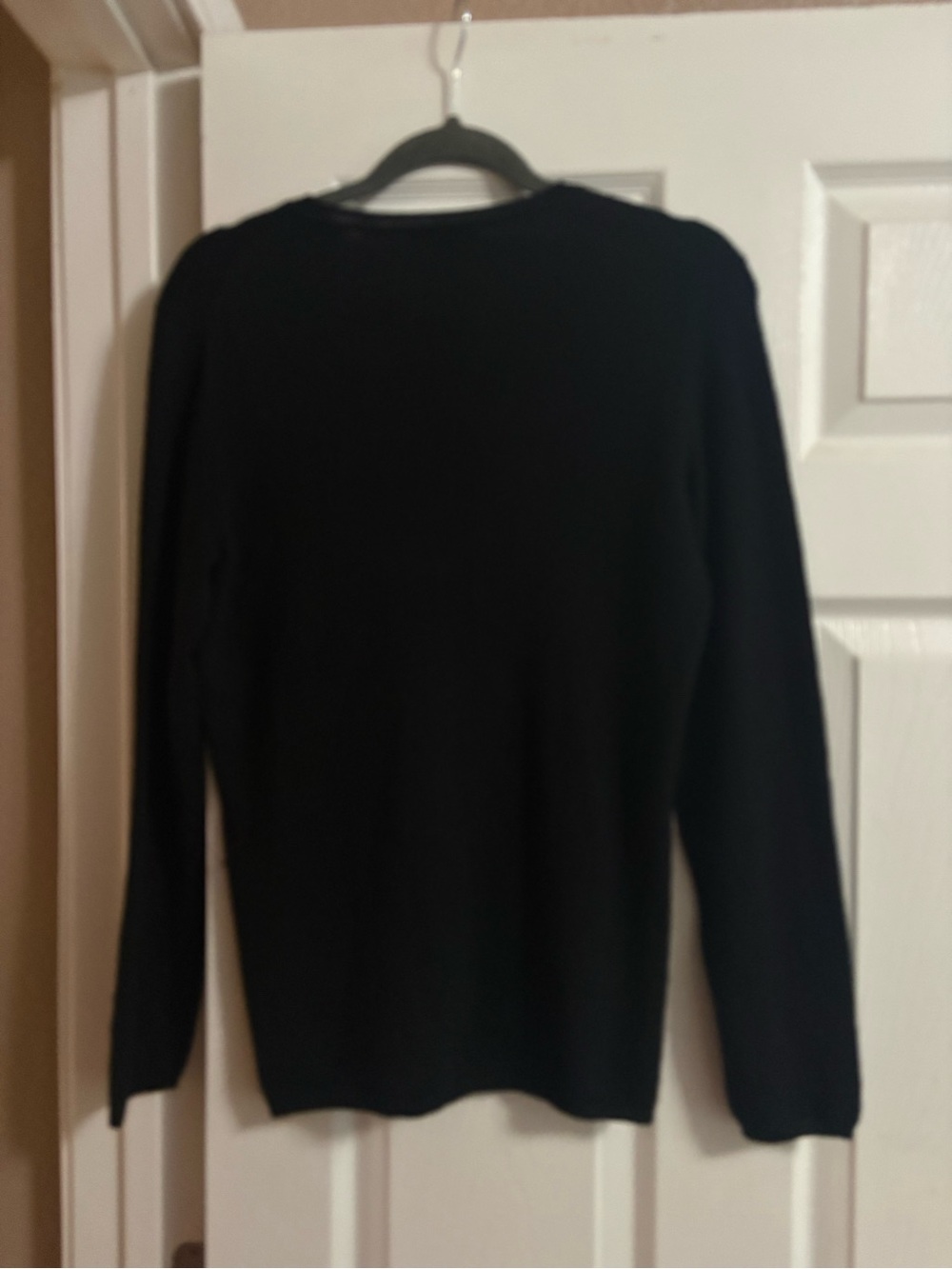 100% cashmere by charter club black v neck pullover sweater quiet luxury fall M - Picture 4 of 4